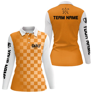 Womens golf polos shirts custom funny ladies golf shirts, women golf clothes | Orange NQS5512