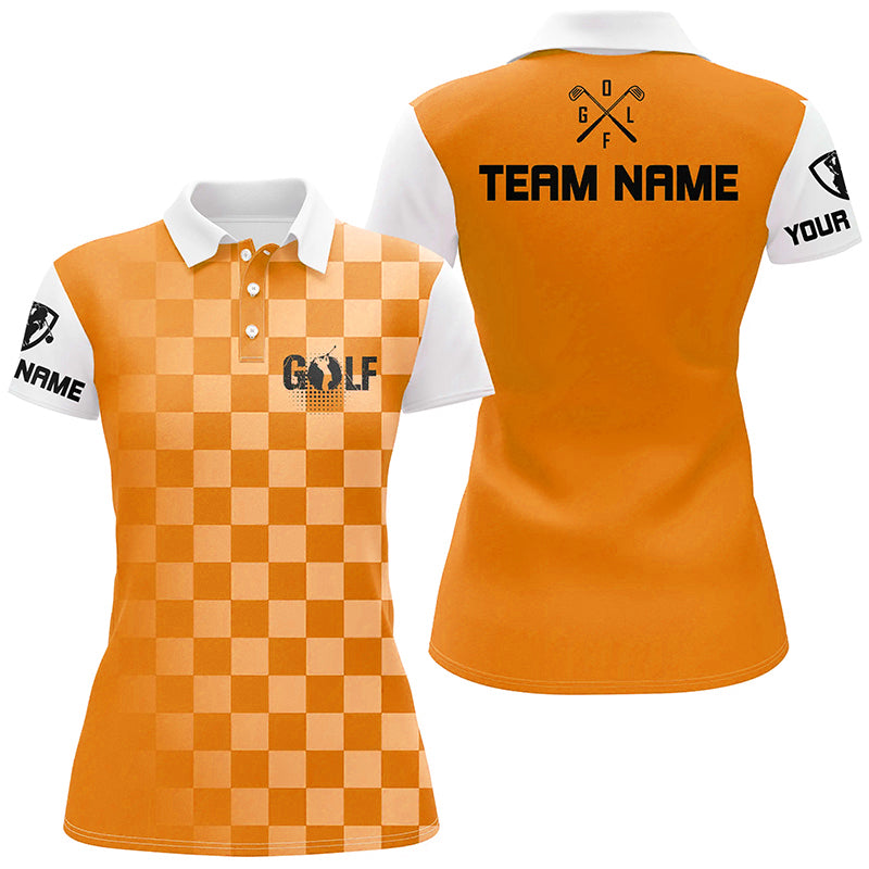 Womens golf polos shirts custom funny ladies golf shirts, women golf clothes | Orange NQS5512