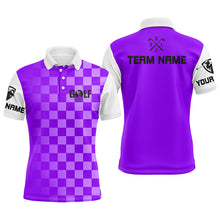 Load image into Gallery viewer, Mens golf polos shirts custom name funny golf shirts for men, golfing gifts | Purple NQS5513