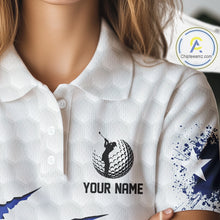 Load image into Gallery viewer, Personalized Texas Flag Women golf polo shirts, Custom Patriotic Golf Team Shirts For ladies NQS10156