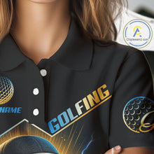 Load image into Gallery viewer, Funny Golf Ball Women golf polo shirts custom name black golf shirt, best team golf shirts NQS10292