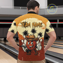 Load image into Gallery viewer, Funny Bowling Cowboy gun Mens bowling polo, Quarter zip shirts Custom bowling team outfit jersey NQS10920