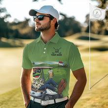 Load image into Gallery viewer, Funny Green frog Mens Golf polo shirts Custom golf outfit for men, personalized golf gifts NQS11300