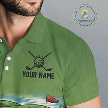 Load image into Gallery viewer, Funny Green frog Mens Golf polo shirts Custom golf outfit for men, personalized golf gifts NQS11300