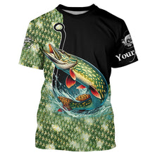 Load image into Gallery viewer, Northern Pike Fishing Scale Customize Name sun protection Fishing shirts, Personalized Fishing Gifts NQS232