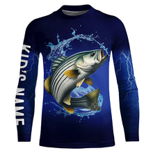 Load image into Gallery viewer, Striped Bass Fishing blue lightning fishing shirts Customized striper fishing jerseys NQS299