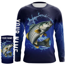 Load image into Gallery viewer, Striped Bass Fishing blue lightning fishing shirts Customized striper fishing jerseys NQS299