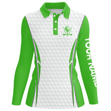 Load image into Gallery viewer, Green and White golf ball Womens golf polo shirts custom golf clothing for women, gifts for ladies NQS7872