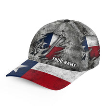 Load image into Gallery viewer, Texas flag fish hook fishing camo Custom fishing hat Unisex Fishing Baseball Angler flag hat cap NQS8525