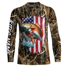 Load image into Gallery viewer, American Redfish fishing camo custom fishing shirts for men, women, kid NQS1033