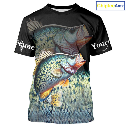 Crappie fishing scales Custom name sun protection personalized fishing gifts, Crappie fishing jerseys NQS11301