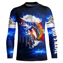 Load image into Gallery viewer, Florida Bass Fishing US blue galaxy shirts for men Custom Performance Long Sleeve fishing shirts NQS3128