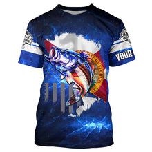 Load image into Gallery viewer, Florida Bass Fishing US blue galaxy shirts for men Custom Performance Long Sleeve fishing shirts NQS3128