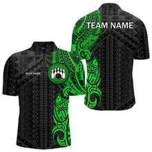 Load image into Gallery viewer, Black and Green Tribal pattern Mens Bowling Shirts Custom Bowling outfit men Team bowling league jersey NQS9739