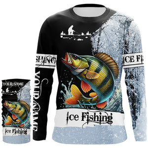 Yellow Perch Ice Fishing custom name 3D All Over Printed Shirts For Fisherman NQS302