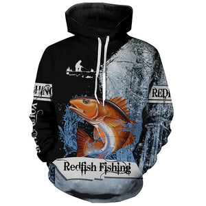 Redfish puppy Drum Ice Fishing 3D All Over Printed Shirts For Adult, Kid NQS304