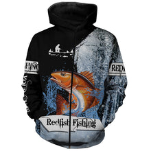 Load image into Gallery viewer, Redfish puppy Drum Ice Fishing 3D All Over Printed Shirts For Adult, Kid NQS304