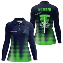 Load image into Gallery viewer, Green gradient Women Disc golf polo shirts custom team disc golf jerseys, disc golf clothes NQS8095