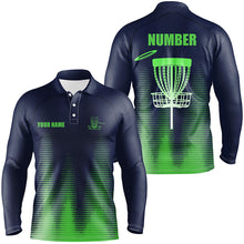 Load image into Gallery viewer, Green gradient Mens Disc golf polo shirts custom team disc golf jerseys, disc golf clothes NQS8095