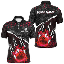 Load image into Gallery viewer, Red Flame Bowling Ball Black Camo Bowling shirts for Men custom Team bowling League jerseys NQS9005