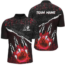Load image into Gallery viewer, Red Flame Bowling Ball Black Camo Bowling shirts for Men custom Team bowling League jerseys NQS9005