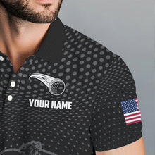 Load image into Gallery viewer, Golf Polo Shirts For Men Custom Team Name golf tops for mens, unique golf gifts | Black NQS9748