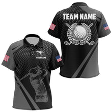 Load image into Gallery viewer, Golf Polo Shirts For Kid Custom Team Name golf tops for kid, unique golf gifts | Black NQS9748
