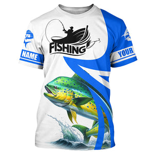 Mahi mahi fishing Custom sun protection long sleeve fishing shirts, Dorado fishing jerseys | Blue NQS5320