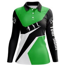 Load image into Gallery viewer, Green, white and black Women golf polo shirt custom golf sport team polo shirts, ladie golf tops NQS6208