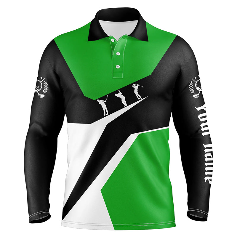 Green, white and black Mens golf polo shirts custom golf sport team polo shirts, best mens golf wear NQS6208