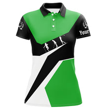 Load image into Gallery viewer, Green, white and black Women golf polo shirt custom golf sport team polo shirts, ladie golf tops NQS6208