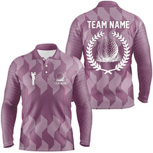 Load image into Gallery viewer, Mens golf polo shirts custom purple camo golf tops for mens, golf gifts for team NQS8334