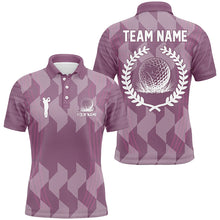 Load image into Gallery viewer, Mens golf polo shirts custom purple camo golf tops for mens, golf gifts for team NQS8334