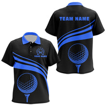 Load image into Gallery viewer, Personalized polo golf shirts for Kid custom black and blue Kid golf shirts team golf jersey NQS9430