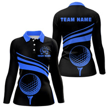 Load image into Gallery viewer, Personalized polo golf shirts for women custom black and blue Womens golf shirts team golf jersey NQS9430