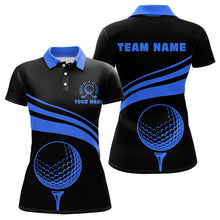 Load image into Gallery viewer, Personalized polo golf shirts for women custom black and blue Womens golf shirts team golf jersey NQS9430