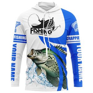 Crappie fishing Custom Name sun protection long sleeve fishing shirts, Crappie fishing jerseys | Blue NQS5032