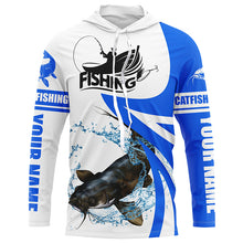 Load image into Gallery viewer, Flathead Catfish fishing Custom UV protection long sleeve fishing shirt, Catfish fishing jersey | Blue NQS5033