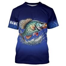 Load image into Gallery viewer, Crappie Fishing Blue lightning 3D All Over printed Customized Name UV protection fishing Shirts NQS315