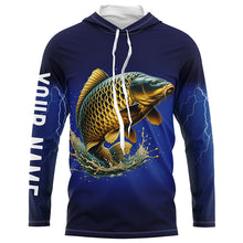 Load image into Gallery viewer, Carp Fishing blue lightning 3D All Over printed shirts Customized Name Carp fishing jerseys NQS316