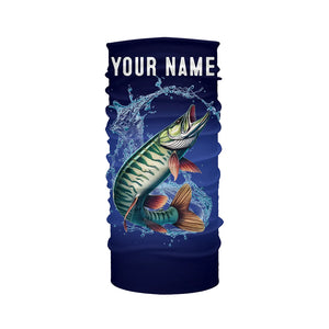 Musky Fishing blue lightning 3D All Over printed Customized Name Muskie fishing jerseys NQS317