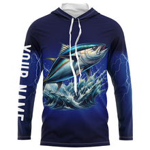 Load image into Gallery viewer, Tuna Fishing blue lightning 3D All Over printed shirts Customized Name Tuna Fishing apparel NQS322