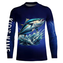 Load image into Gallery viewer, Tuna Fishing blue lightning 3D All Over printed shirts Customized Name Tuna Fishing apparel NQS322