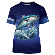 Load image into Gallery viewer, Tuna Fishing blue lightning 3D All Over printed shirts Customized Name Tuna Fishing apparel NQS322