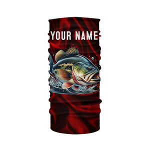 Bass Fishing red lighting Customized name performance Long Sleeve Fishing Shirts NQS2413