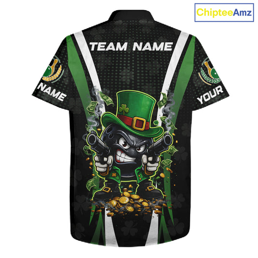 Funny St Patrick cowboy gunner Bowling Hawaiian shirt Custom Team Bowling Jerseys NQS11543