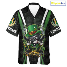 Load image into Gallery viewer, Funny St Patrick cowboy gunner Bowling Hawaiian shirt Custom Team Bowling Jerseys NQS11543