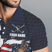 Load image into Gallery viewer, Red, White and Blue American Flag Eagle Golf polo shirts For Men Custom Patriotic Golf Team Jersey NQS9608
