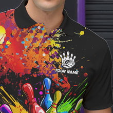 Load image into Gallery viewer, Colorful bowling jerseys Bowling Polo, 1/4 Zip Shirt for Men Custom Bowling Team shirts for bowlers NQS9770