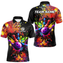 Load image into Gallery viewer, Colorful bowling jerseys Bowling Polo, 1/4 Zip Shirt for Men Custom Bowling Team shirts for bowlers NQS9770